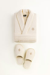 Cream Velour Bathrobe 25W